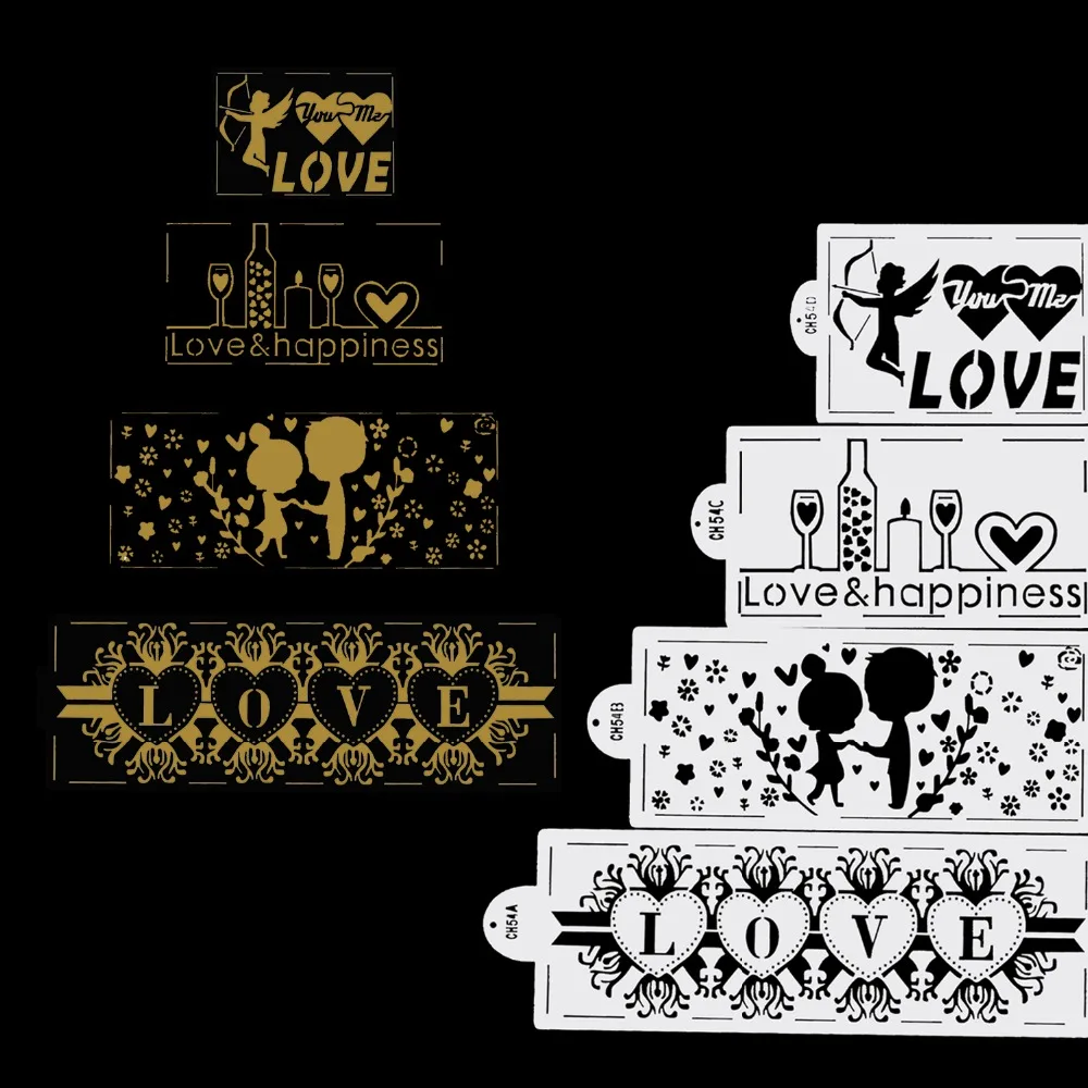 4 шт. трафарет для торта на День святого Валентина свадебной вечеринки