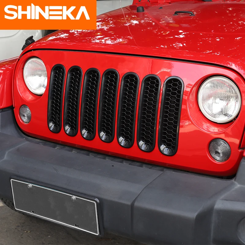 SHINEKA гоночные грили для Jeep Wrangler JK 2007 2017 сотовые Передние решетки сетки решетка