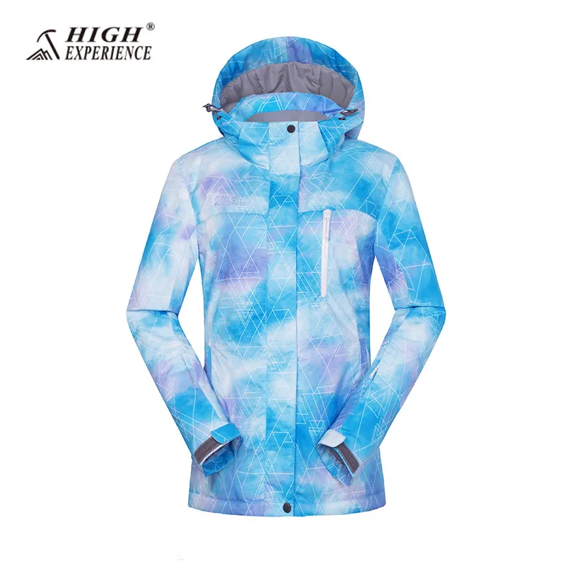 blue jacket Женский лыжный костюм, комплект для сноуборда, женская зимняя куртка для сноуборда, штаны, женский водонепроницаемый спортивный костюм для женщин, зимние куртки 42-52 - Цвет: blue jacket