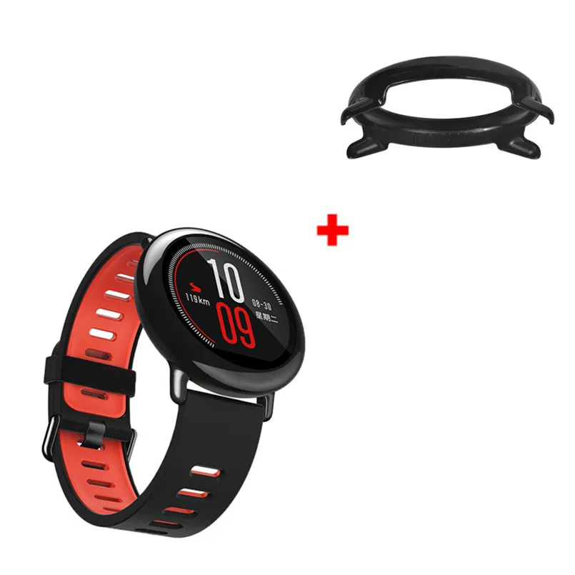 F 1 шт. спортивный силиконовый браслет+ 1 шт. рамка чехол для HUAMI AMAZFIT Смарт-часы замена полос ремешок 3B24 - Цвет: F