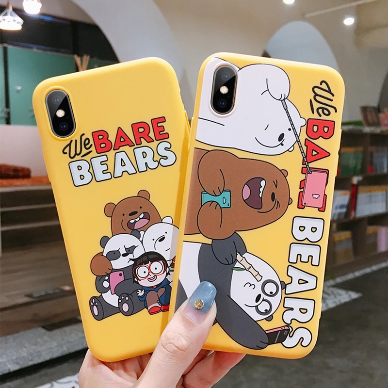 Чехол для телефона для iPhone XS MAXS XR XS 6 6S 7 8 Plus милый мультфильм Мы Голые Медведи Мягкая силиконовая задняя накладка из ТПУ чехол для iPhone XR XS Capa