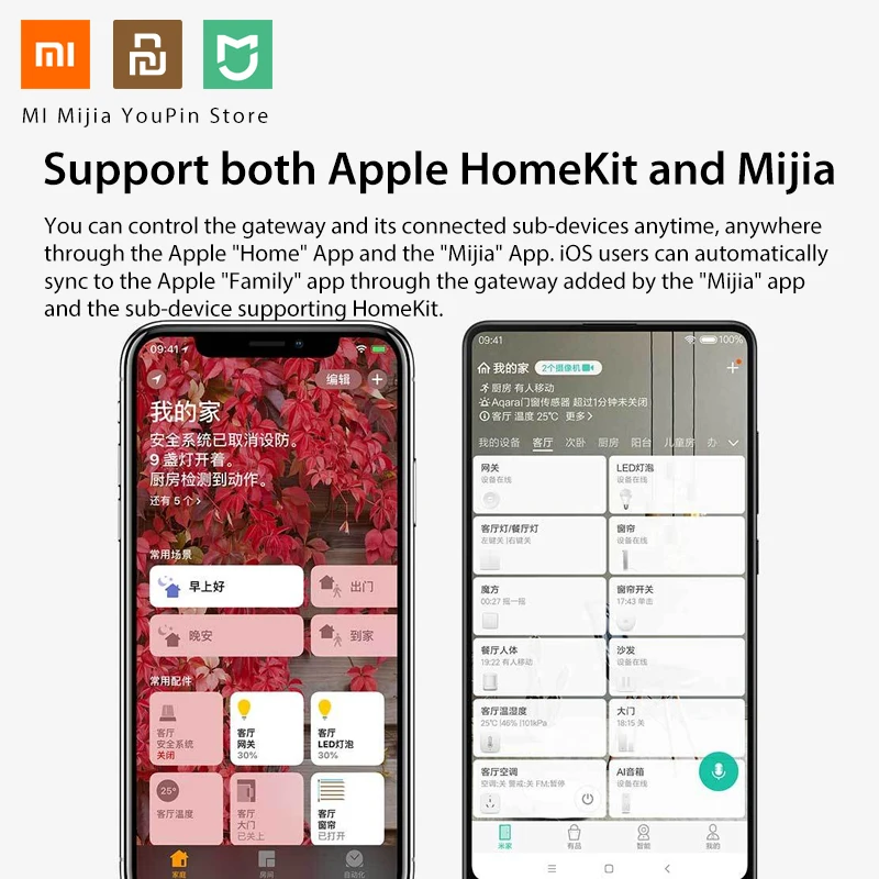 Xiao mi jia Aqara концентратор mi Gate с RGB светодиодный ночной Светильник умный рабочий с для Apple Homekit и aqara Smart App