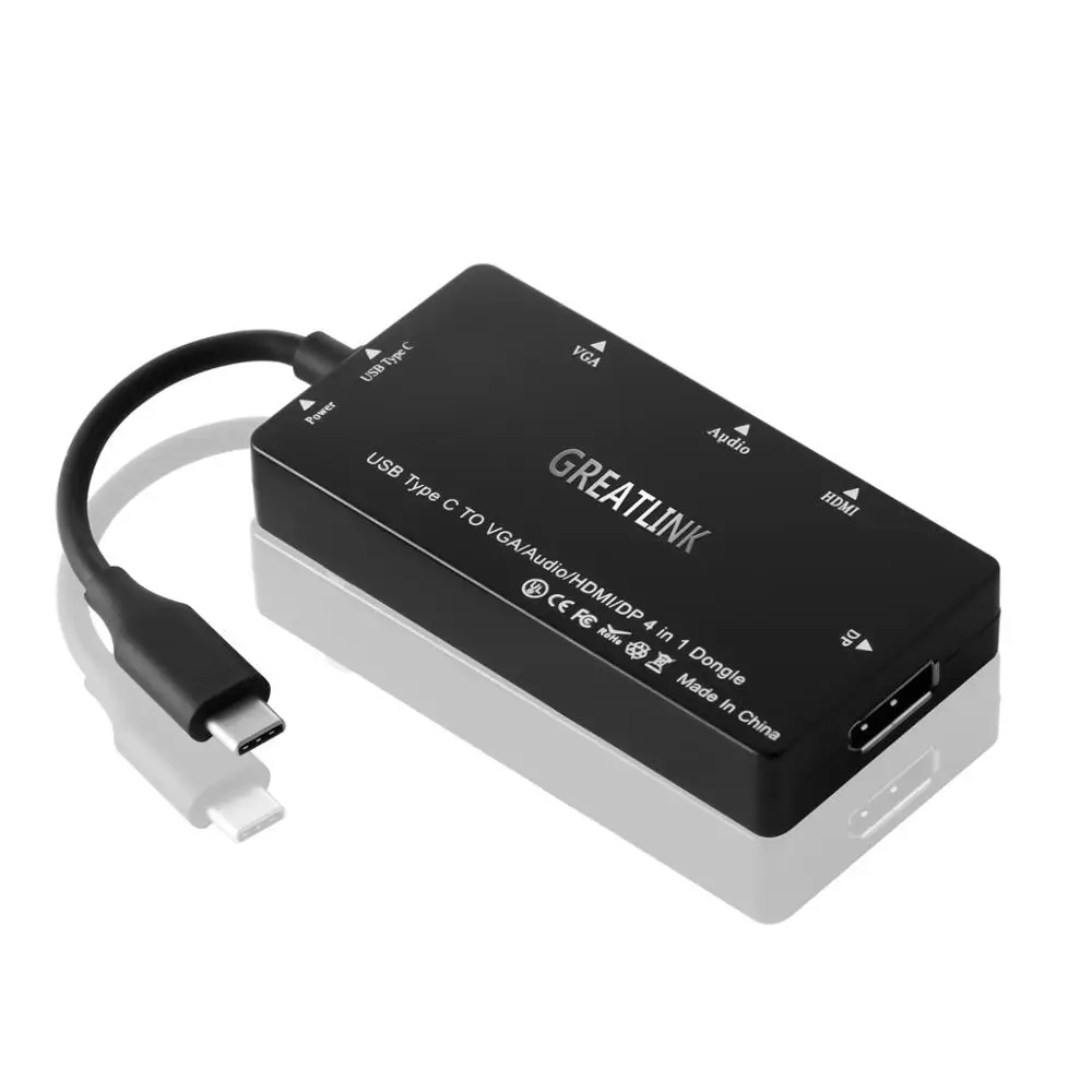 USB C 3 0 AUX кабель для DP HDMI VGA сплиттер Тип DisplayPort 1 2 5 мм аудио 4K конвертер Thunderbolt