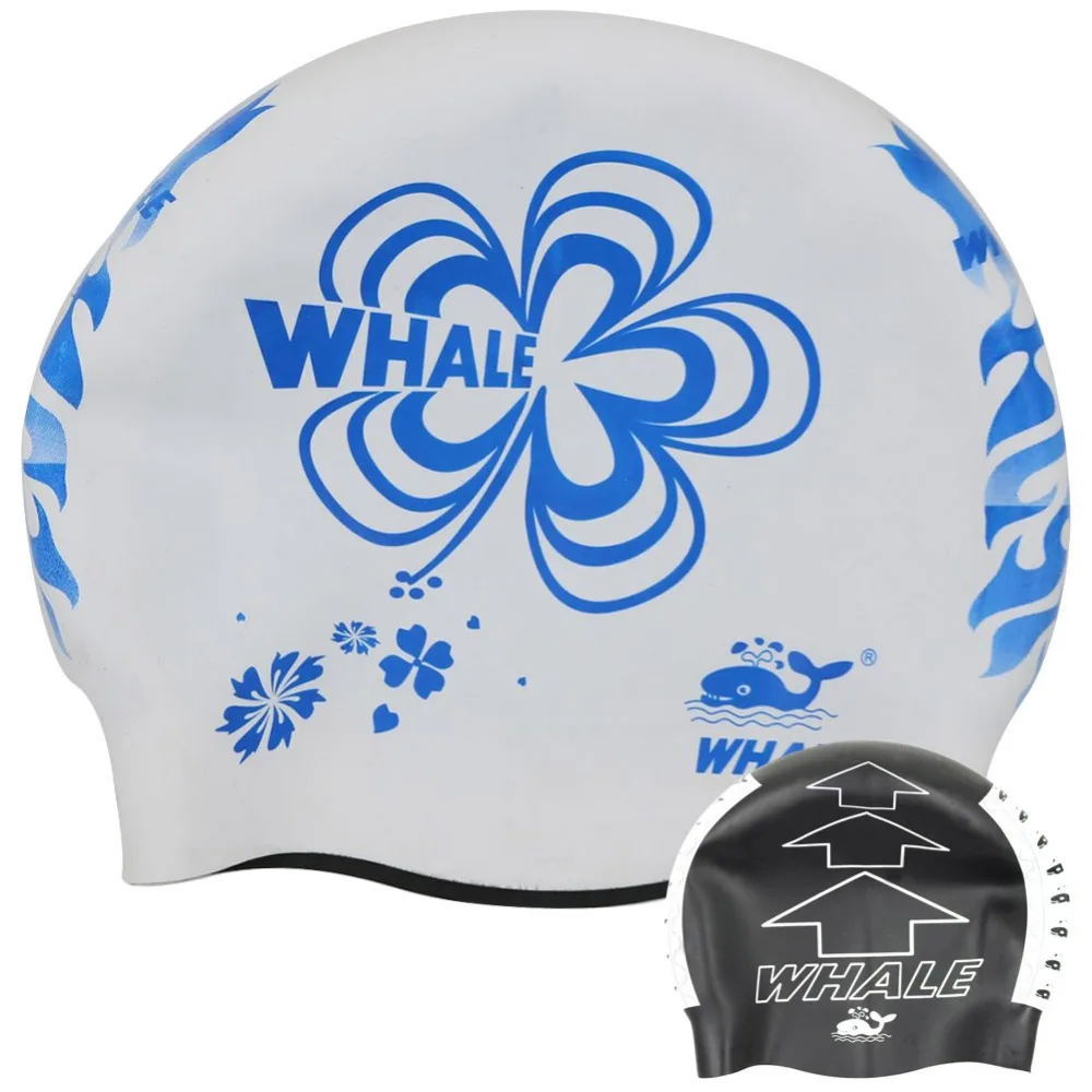WHALE Brand Free shipping bone swimming cap silicone swim caps for men women CAP800 | Спорт и развлечения