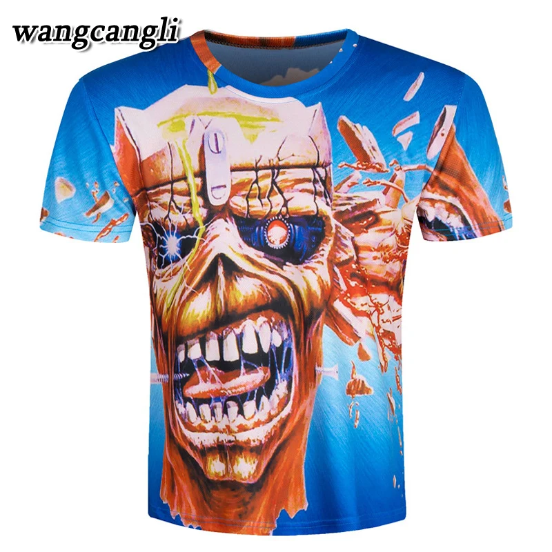 

Halloween Skeleton Skull 3d Full Print T-shirt Summer Short Sleeve T shirt funny Punk Tshirt Tops Boys Tee shirt Brand Clothing