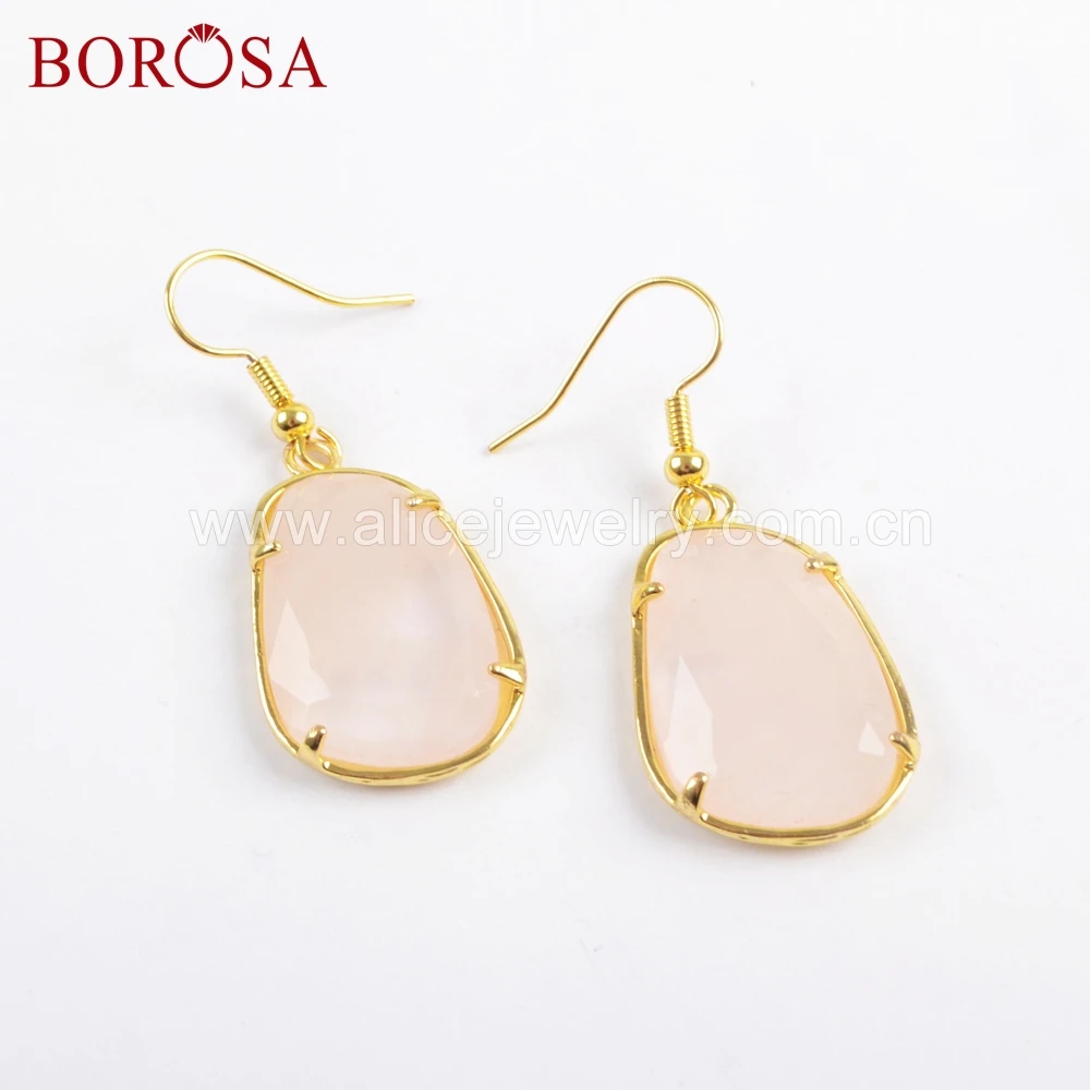 BOROSA 5/10 пар произвольной формы натуральные многоречные ограненные камни золотые