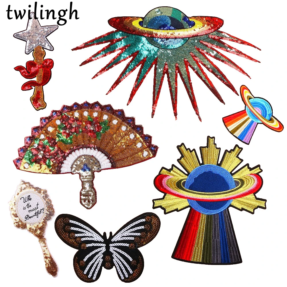 

twilingh Patches Big Universe Embroidered Iron on Patch for Clothing