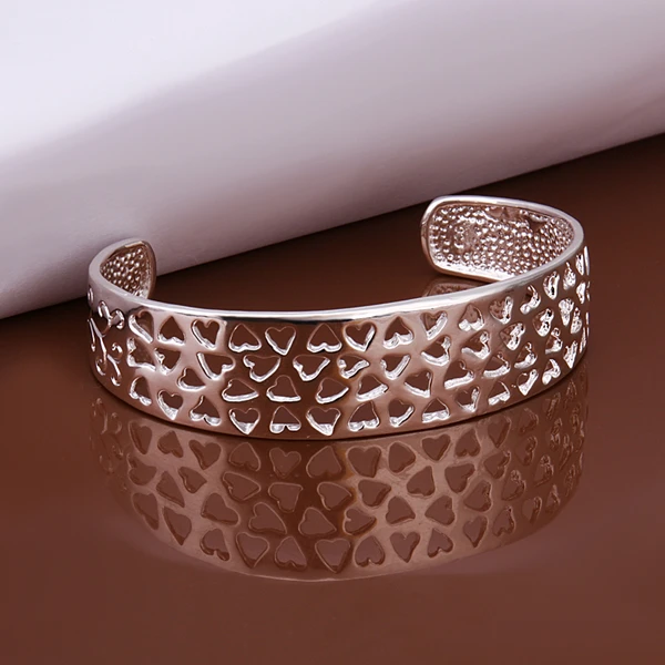 Wholesale Price !! Silver Fashion Jewelry Bracelet &amp Bangles Elegant Hearts Bangle for Women Girls | Украшения и аксессуары