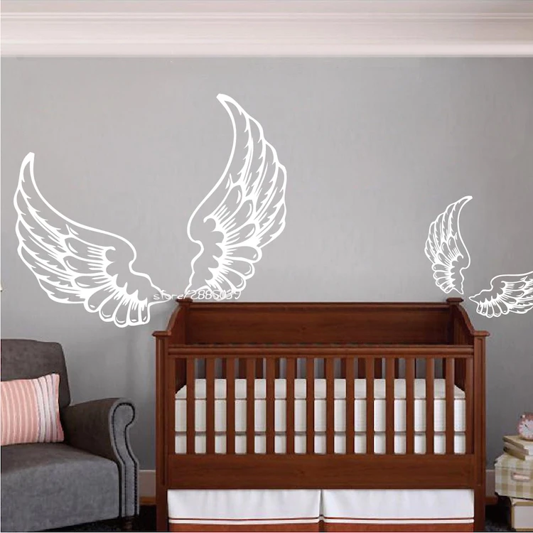Настенные наклейки с крыльями ангела Настенный декор из ПВХ самоклеящиеся обои
