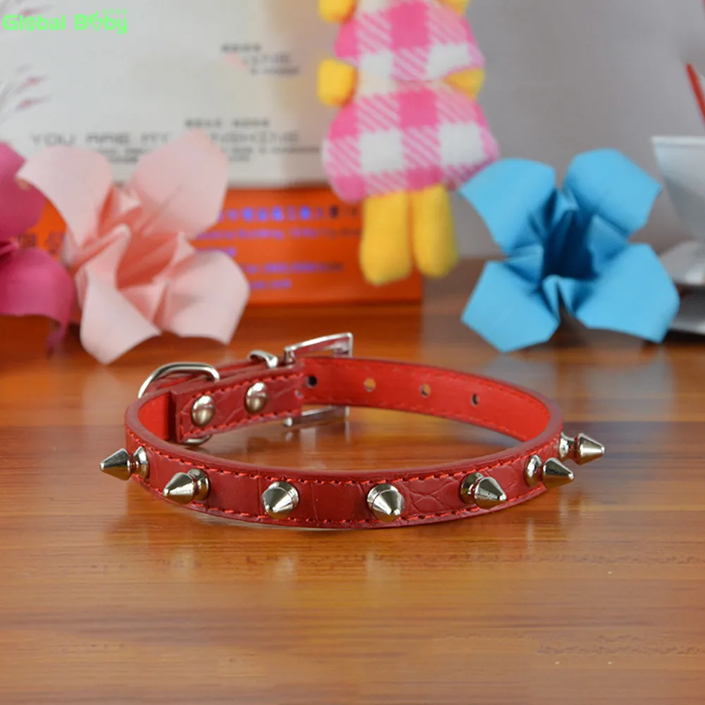 (50 Pieces/lot) Wholesale Gator Pu Leather One Row Studded Spikes Dog Pet Collar Small Medium | Дом и сад