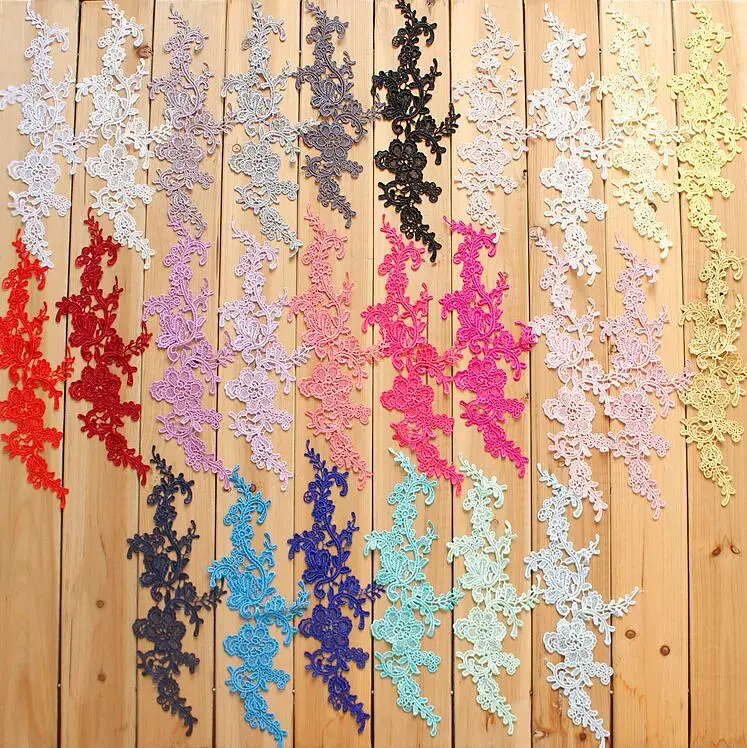 4 шт./2 пары аппликация для свадебного платья 33 х10 см|flower lace|sewing lacelace applique trim |