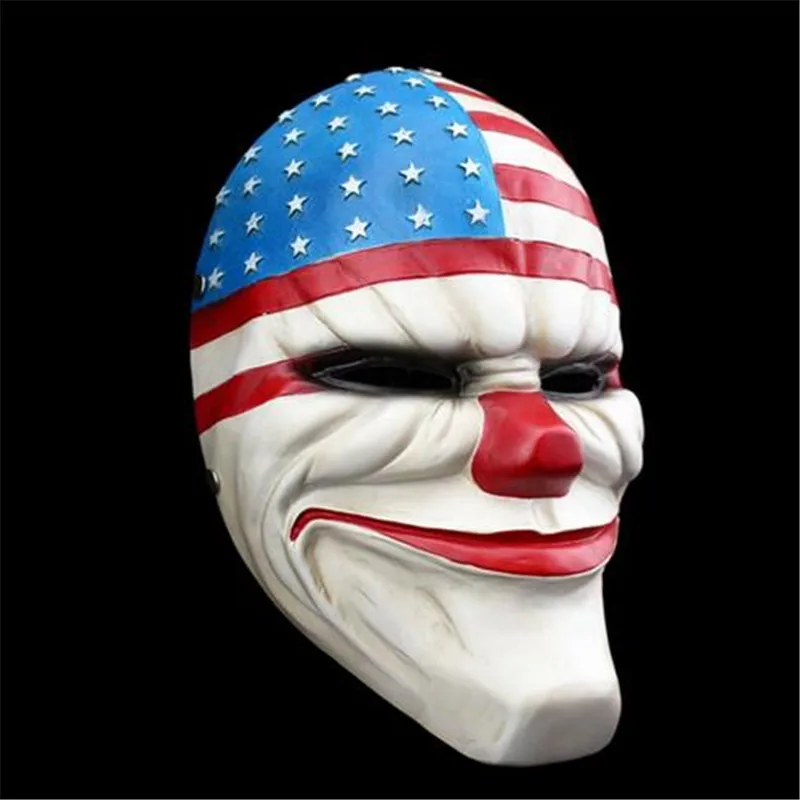 Постоянное высокое качество смолы маски Payday 2 фильм Даллас маска темы смолы маски Флаг США Хэллоуин клоун Payday маскарад карнавал костюм