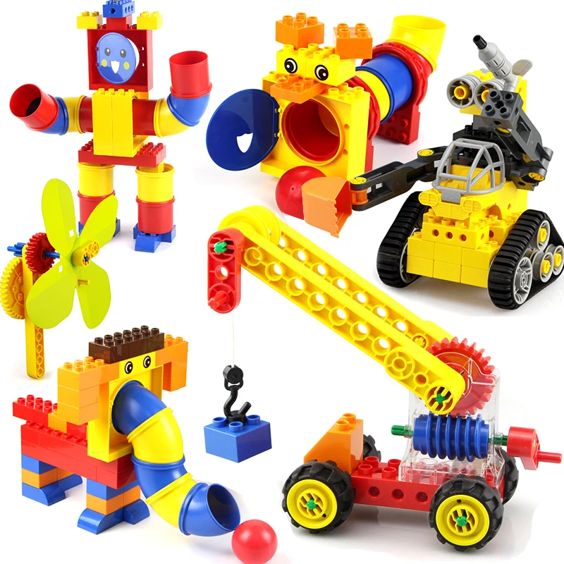 Конструктор из больших частиц совместимый с городом сделай сам креативный робот