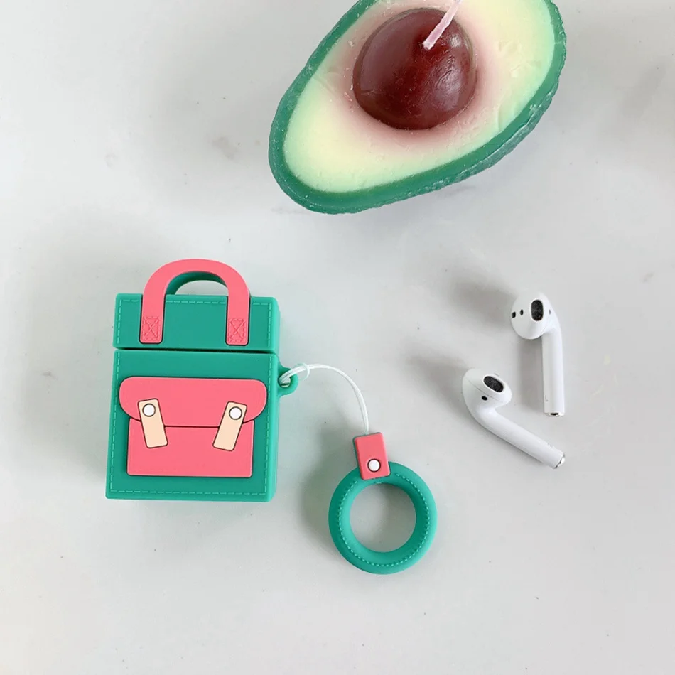 198-H 3D силиконовый чехол для наушников s для AirPods 2 Чехол милый мультяшный Поросенок Кот для Apple Air Pods чехол для Earpods чехол для наушников кольцевой ремешок - Цвет: 198-H