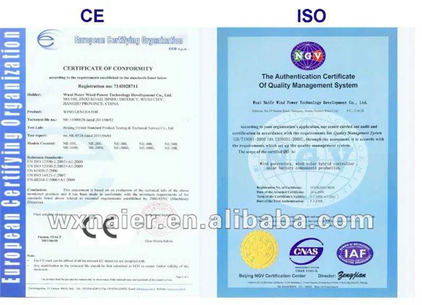 Китайская ветряная турбина 200 Вт/генератор с постоянным магнитом CE ISO |