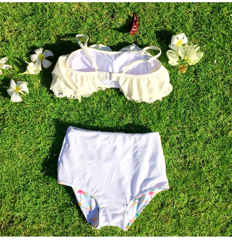 Женский винтажный купальник с высокой талией и оборками|Купальники| |