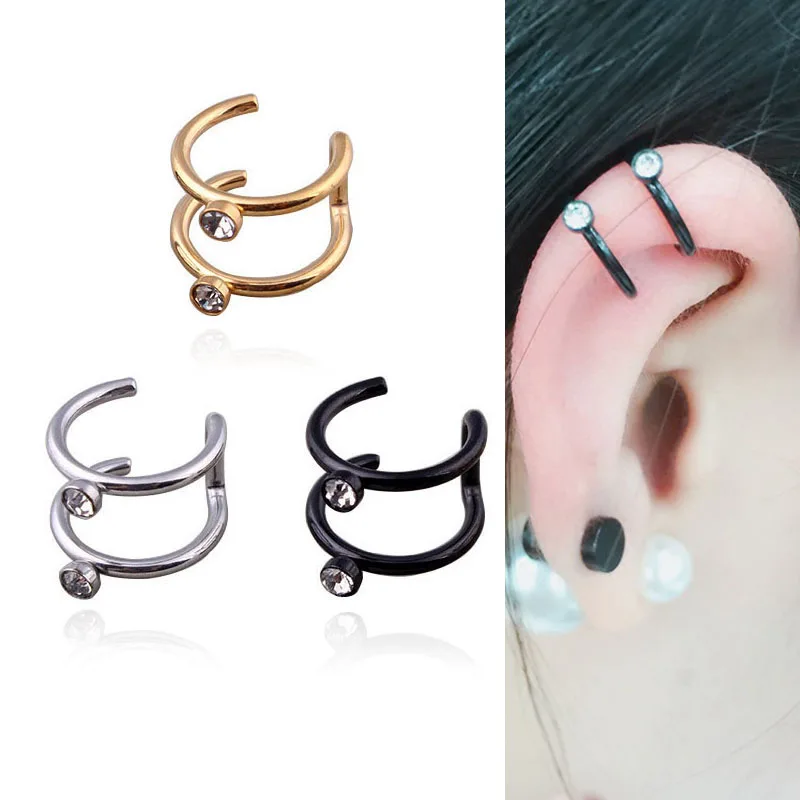 2 шт нержавеющая сталь зажим для ушей с застежкой обертка серьги модные ювелирные