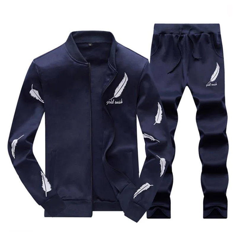 

Tracksuit Men Brand-Clothing Sping/Autumn Hood Sweatshirt Casual Set Men Brand Men's SportSuit Men Sportswear Jacket+Pants