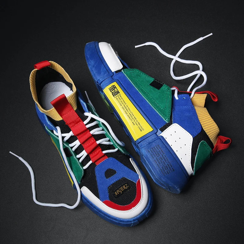 Женские кроссовки унисекс на платформе Модные Повседневные Дышащие туфли ярких