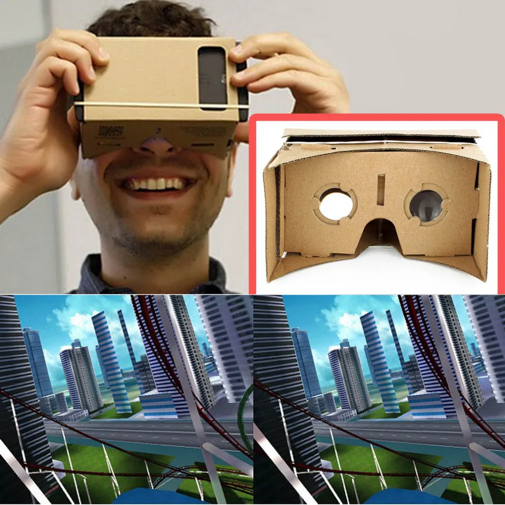 Ulter прозрачные DIY картонные 3D VR Очки виртуальной реальности для смартфона высококачественный Магнит "сделай сам" Google картонные очки