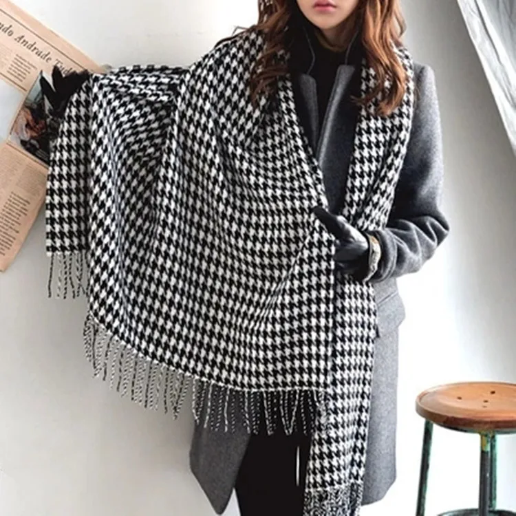 Новинка 2021 Модный зимний длинный шарф шаль с бахромой для женщин/девочек