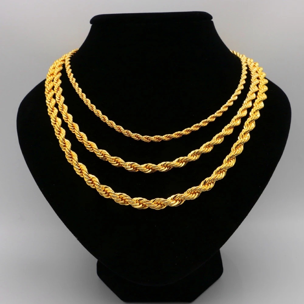 

Twisted Chain Yellow Gold Filled Womens Mens Necklace