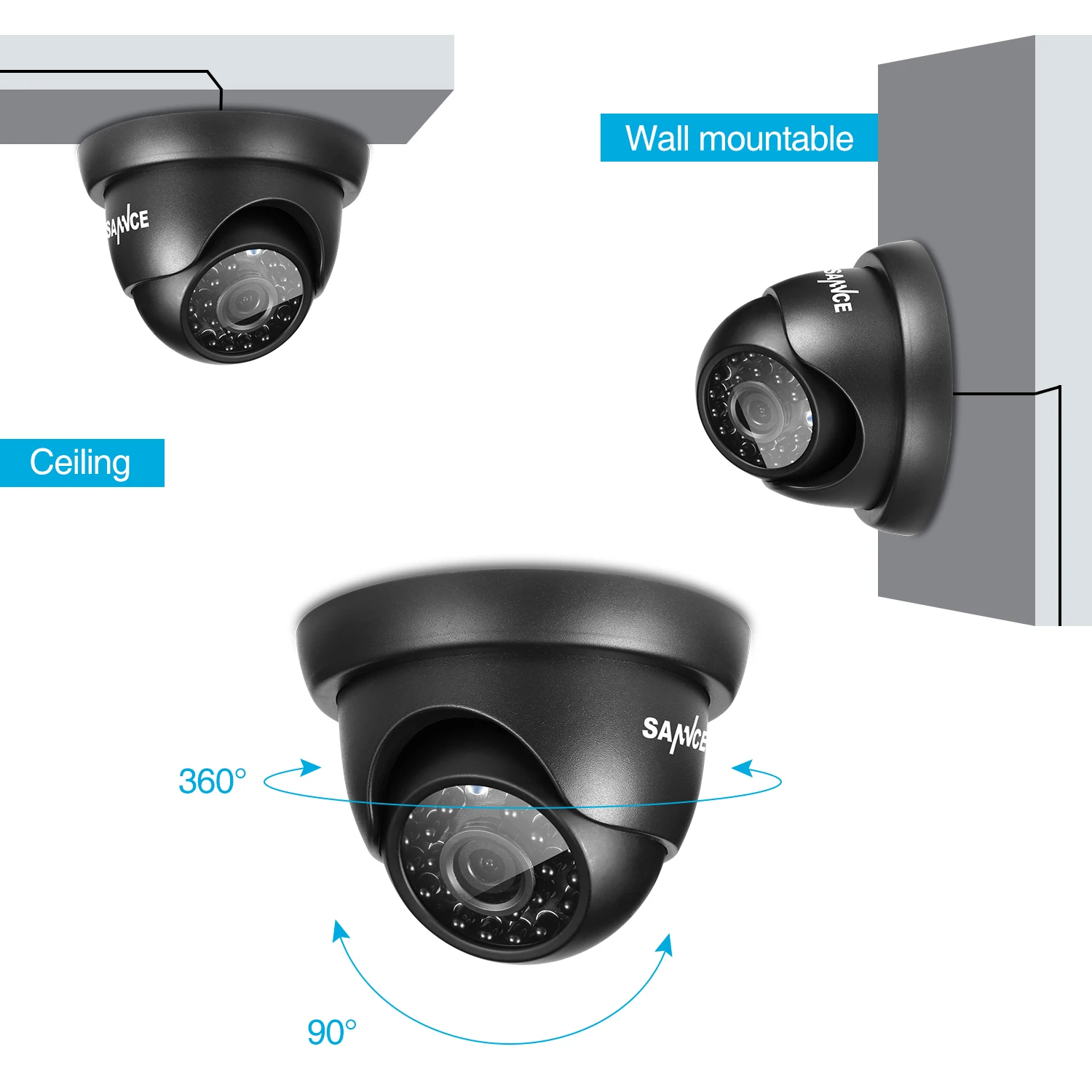 Система видеонаблюдения SANNCE 8 каналов 10 1 дюйма дисплеер DVR шт. 720 P HD купольная