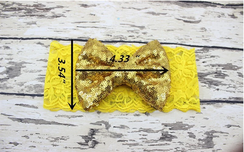 

Big Sparkl Bows With Lace Headbands for Girl Hair Accessories Fashion Sequin Bow Headwrap Top Knot Headband 20pcs/lot