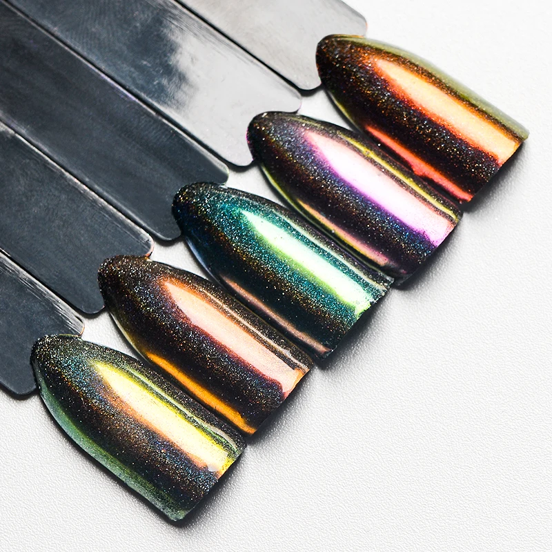 Голографическая пудра с эффектом блеска для ногтей набор самостоятельного