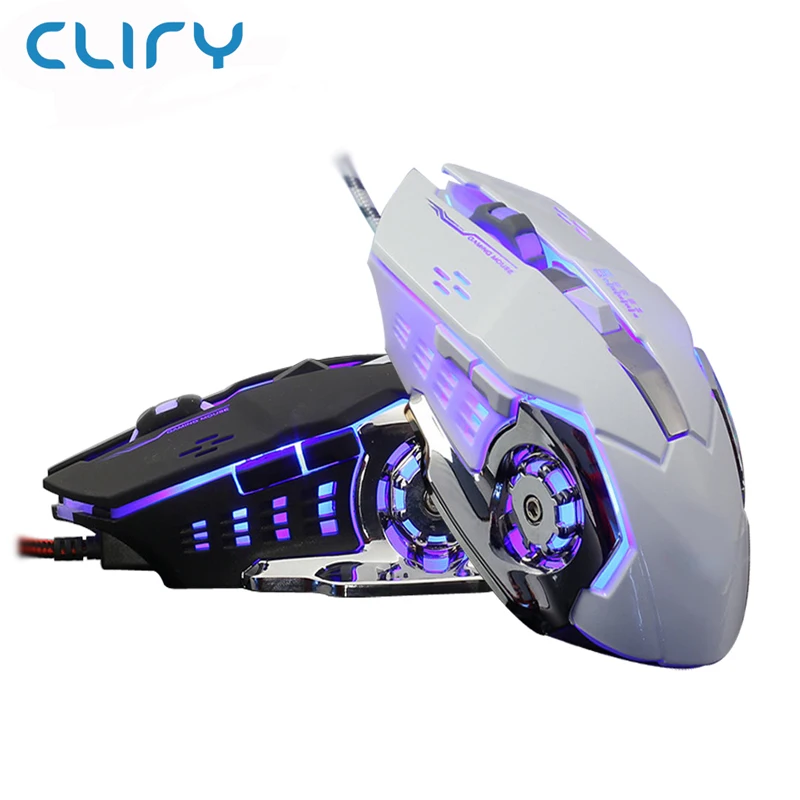 Cliry игровой Мышь 3200 Точек на дюйм 6 кнопку 4 дыхание светодиодный Оптическая