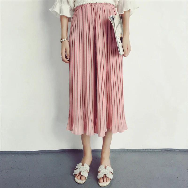 Весенние летние резинка на талии женские брюки с широкими штанинами Женская