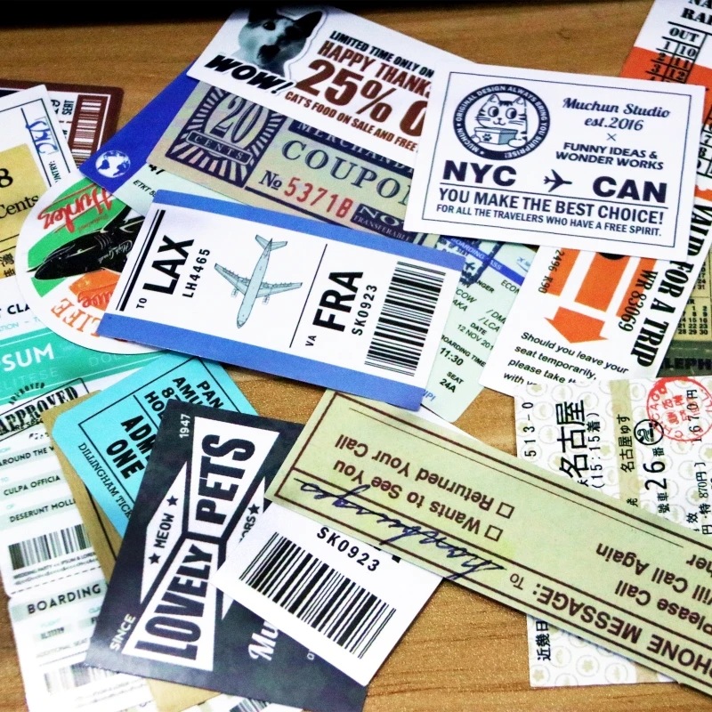 24 шт. путешествия посадочный талон авиа билеты Творческий чемодан наклейки для