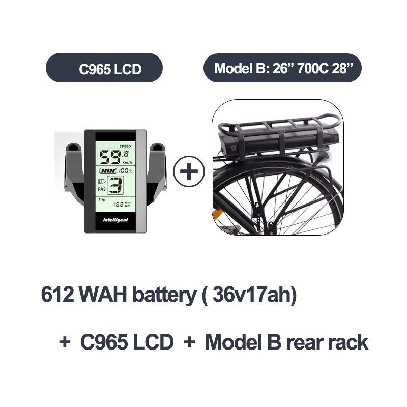 250W 36v17ah LCD BAFANG двигатель BBS01B BBS01 250 Вт 36В 17ач/20.4ач задняя стойка аккумуляторный комплект Электрический аккумулятор - Цвет: 250W 36v17ah LCD