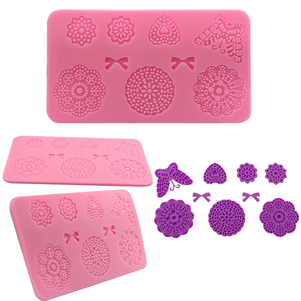 Цветы Бабочка силиконовые кружева сахарный песок торт из конфет украшения