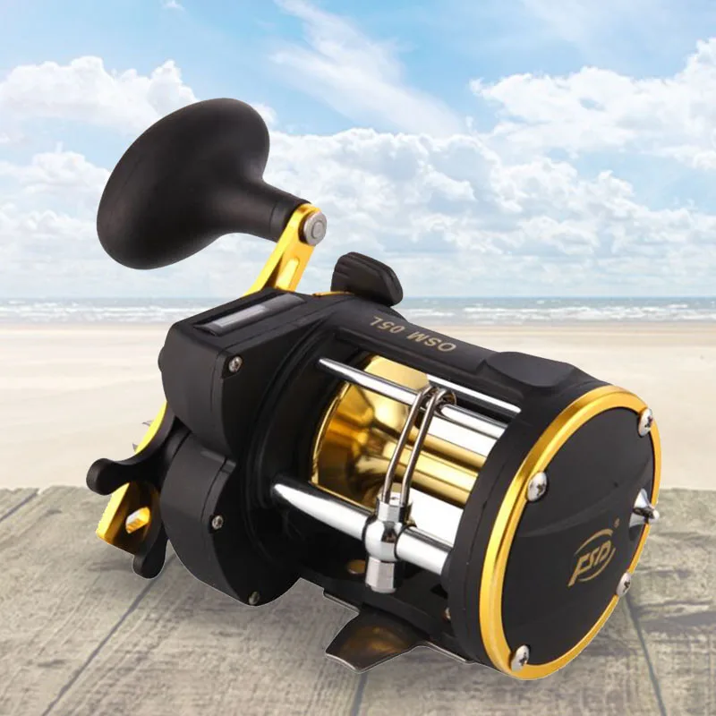 Троллинговые Рыболовные катушки рыболовная линия питания счетчик OSM05L