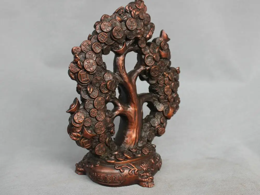 Zmrui 10 ''Китайский Фэншуй Бронзовая Монета Yuanbao Слиток Статуя дарующая