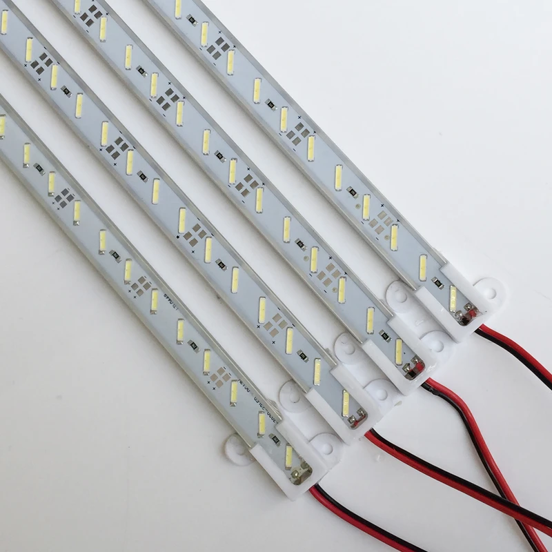 Ультра яркий samsung 8520 SMD светодиодные полосы света 12 В диммируемая Светодиодная настольная лампа с жестким светом бар 12 мм жесткий светодиодный Стержень 24 Вт/м 12 Вт/0,5 м