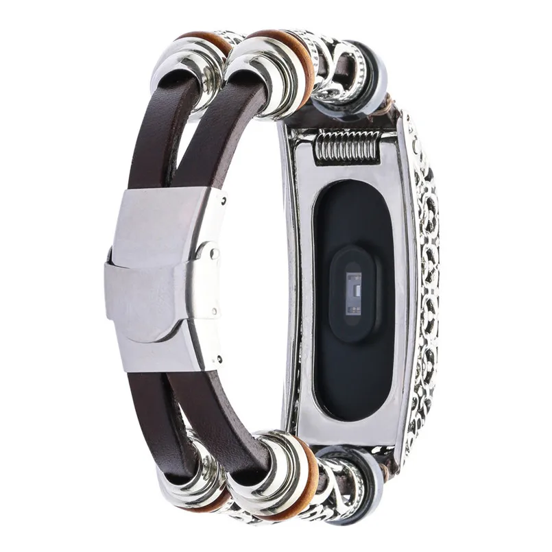 Сменный ремешок для часов из натуральной кожи кожаный + металлический корпус