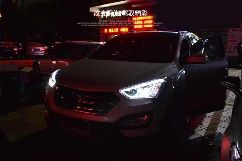AKD автомобильный Стайлинг Головной фонарь для hyundai IX45 фары 2013- Santa Fe светодиодный фары DRL H7 D2H Hid биксеноновый луч