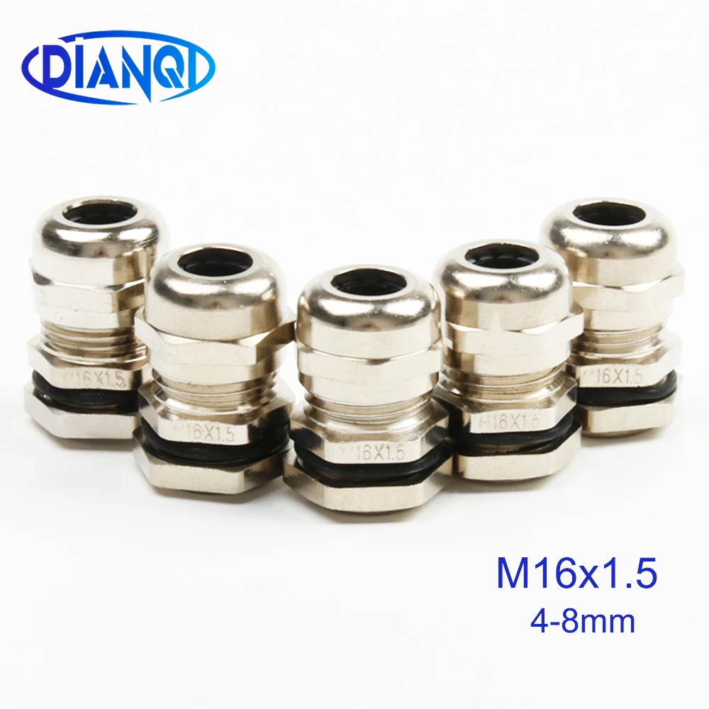 M16 * 1 5 IP68 проволочные железы для 4-8 мм латунные Металлические кабельные ЖЕЛЕЗЫ