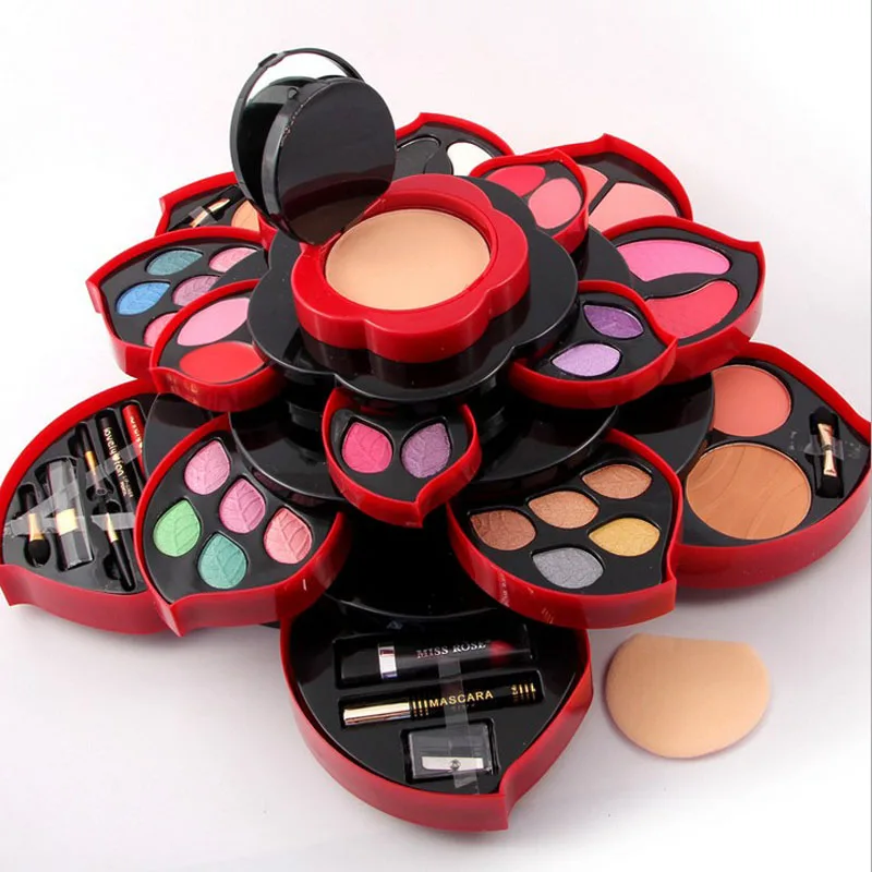 MISS ROSE felower Eye Shadow Plate big size Plum Blossom Rotating set Eye Shadow Box Cosmetic Case Makeup Palette Makeup Tools