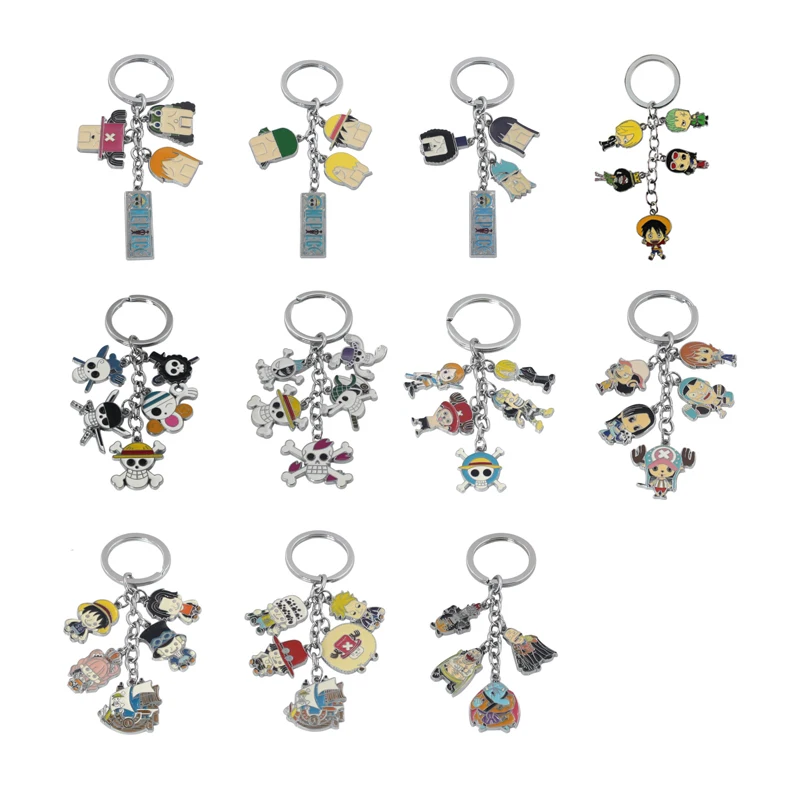 Halder one piece Череп фигурки из сплава металла брелок металлический кулон цвет аниме мультфильм косплей брелок цепочка для ключей для фанатов