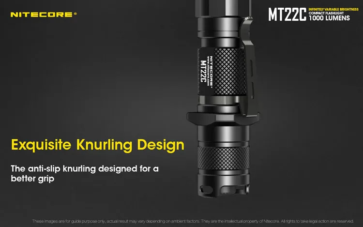 NITECORE MT22C тактический фонарик CREE XP-L HD V6 Макс 1000 люмен 8600cd поворотный переключатель луч бросать 185 измерительный прибор наружный поисковый фонарь