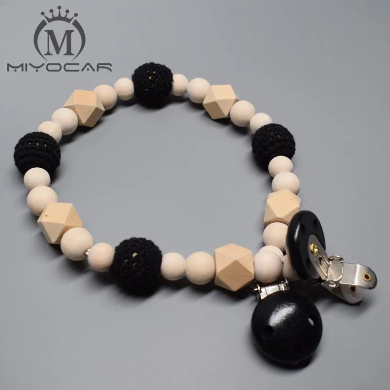 MIYOCAR крутые черные и коричневые бусины из натурального дерева детская коляска