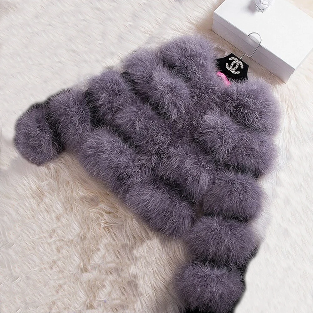 Новое поступление 2019 года женский топ продаж модный настоящий Страус шуба для