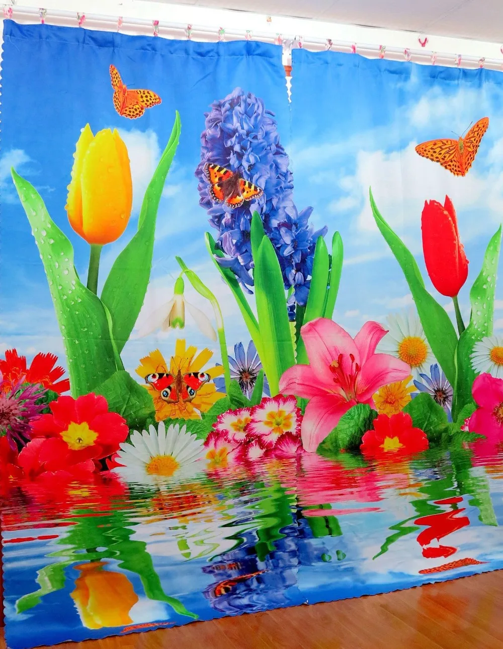 Фотостудия Бабочка Искусство в цветах гиацинт Подсолнух 3d ткань занавески для