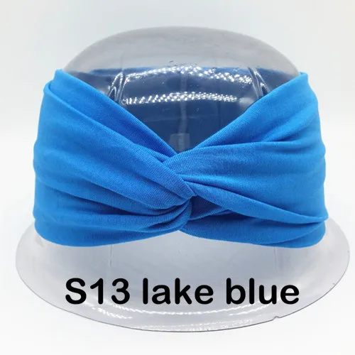 S13 lake blue Лоскутные повязки на голову для женщин, повязка на голову с леопардовым принтом, тюрбан, повязка на голову с узлом для девочек, повязка на голову, аксессуары для волос на открытом воздухе - Цвет: S13 lake blue