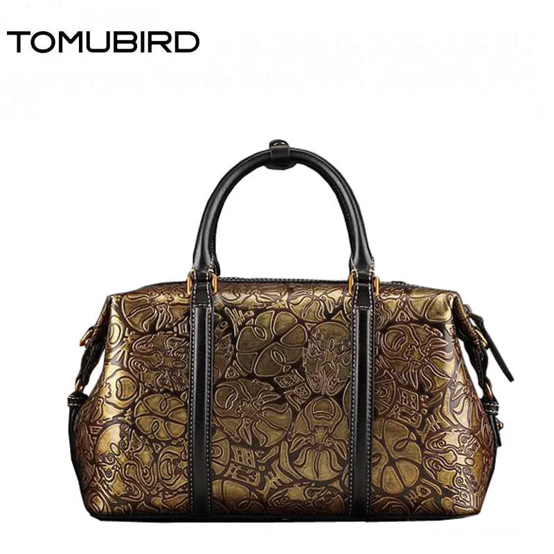TOMUBIRD новинка 2019 роскошные женские сумки из воловьей кожи с тиснением в стиле