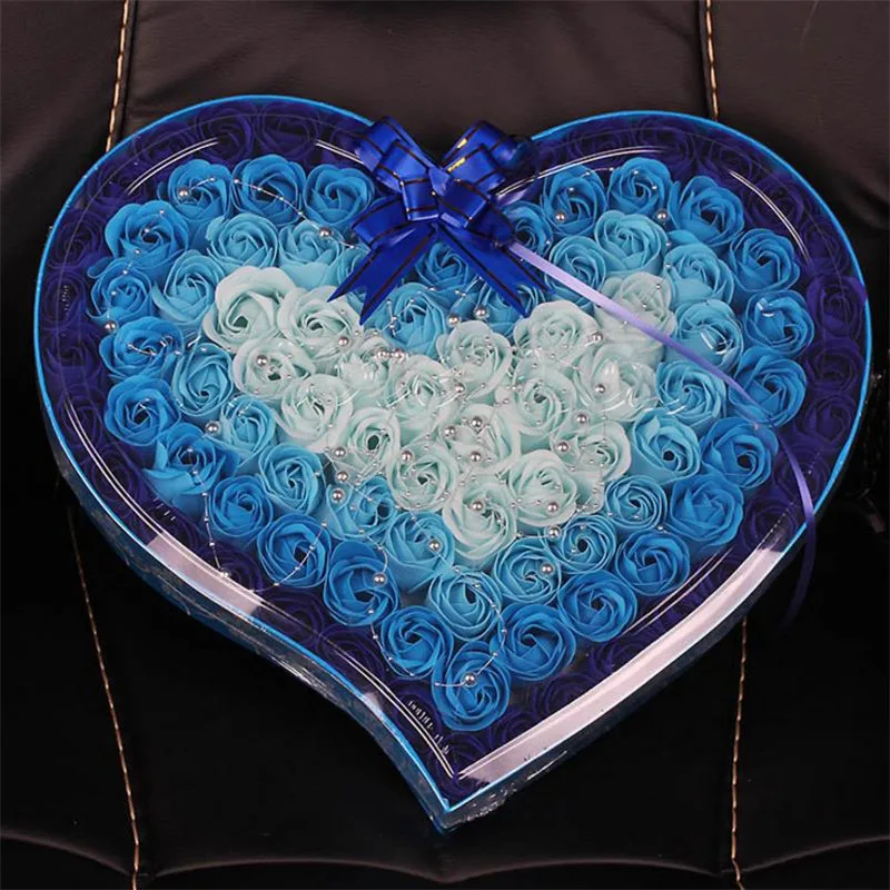 

100pcs / set gradient soap rose romantic Valentine's Day gift birthday gift wedding decoration cash thicker soap flower gift bo