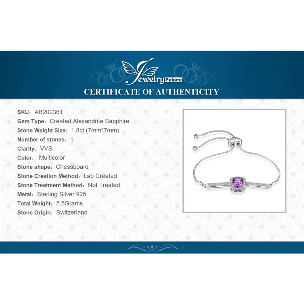 JewelryPalace элегантный 2.43ct создан Александрит сапфир Цирконий Halo Регулируемый